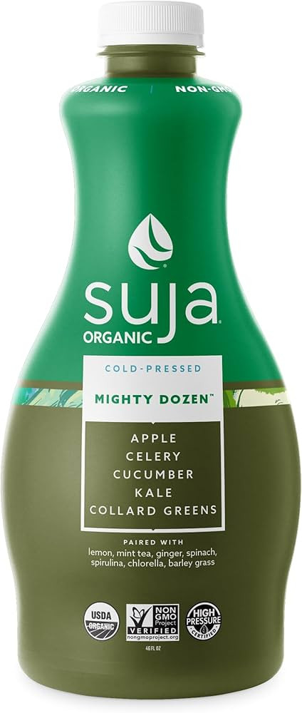 Suja Organic Cold-Pressed Mighty Dozen, Green Juice with Celery, Cucumber, Kale, Collard Greens, ... | Amazon (US)