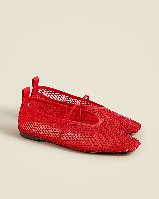 Quinn Mary Jane ballet flats in crystal mesh | J. Crew US