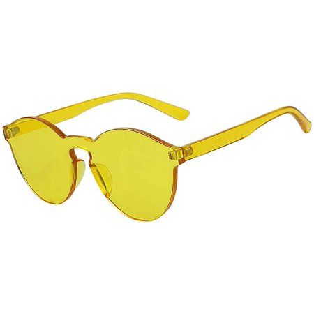 Round Sunglasses - Transparent Yellow | Walmart (US)