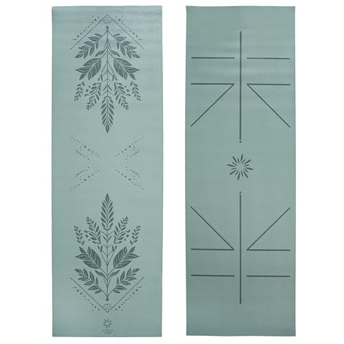 Ascend Yoga Mat with Alignment Marks - Premium 6mm Thick, 72" x 24" Reversible Exercise Mat - Non Slip, Tear Resistant, Workout Mats for Pilates, Home, Studio, Gym, Floor Stretching - Sage Haven - Printed | Amazon (US)
