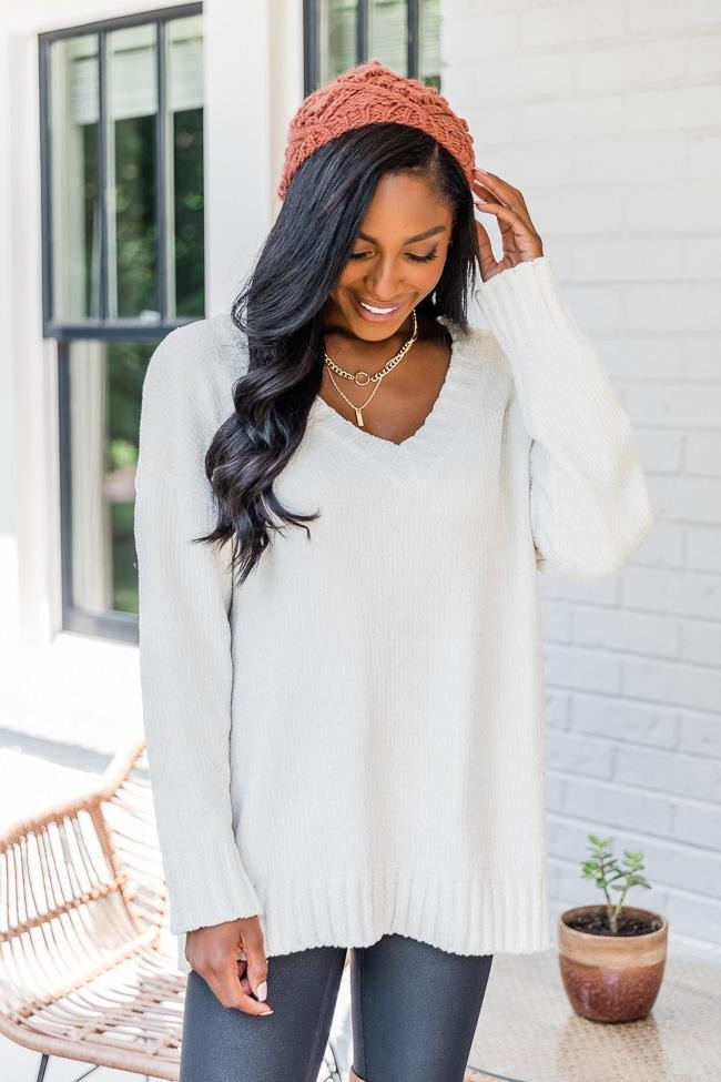 Without A Doubt Ivory Sweater | The Pink Lily Boutique