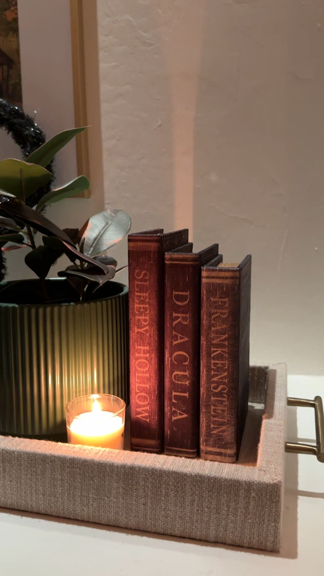 Spooky book styling for Halloween 🎃 with the cutest Halloween book stack 

#LTKHome #LTKHalloween