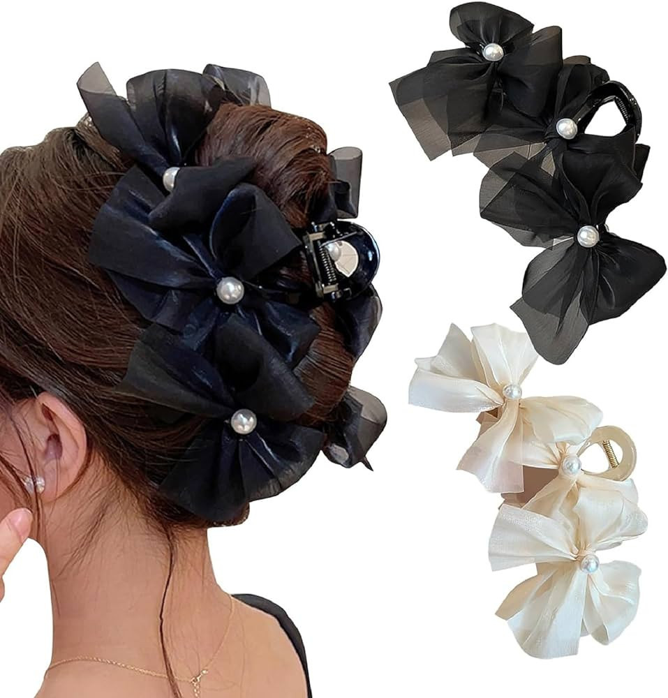 papasgix Big Bow Hair Claw Clips for Women, Hair Bows for Women, Large Bow Claw Clips Non Slip Ja... | Amazon (US)