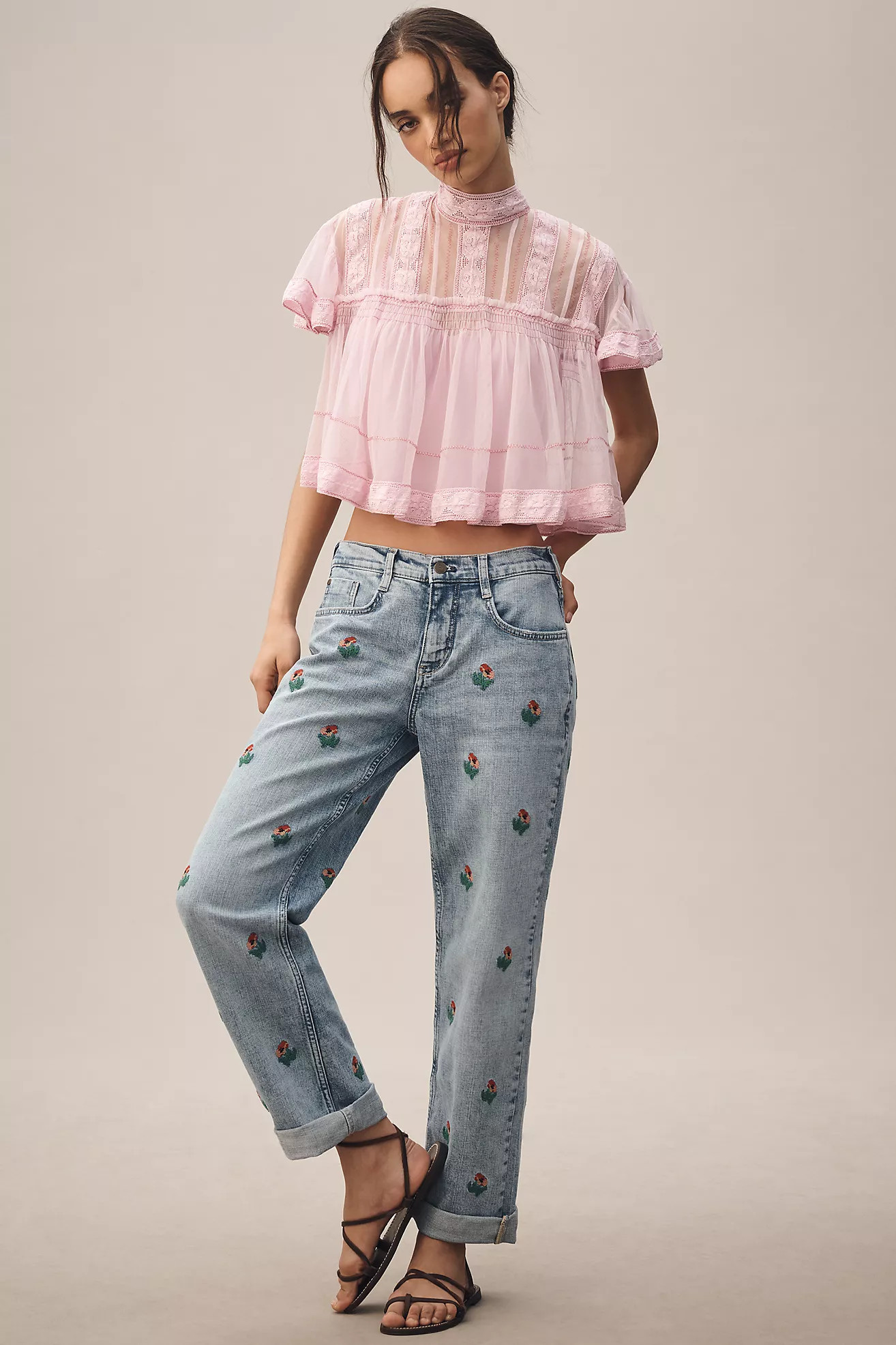 Pilcro Baggy Slim Boyfriend High-Rise Relaxed Jeans | Anthropologie (US)