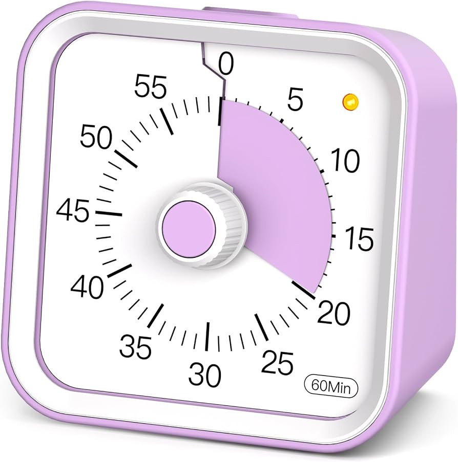 Visual Timer for Kids, Cute Timer with Pause Function, Purple | Amazon (US)