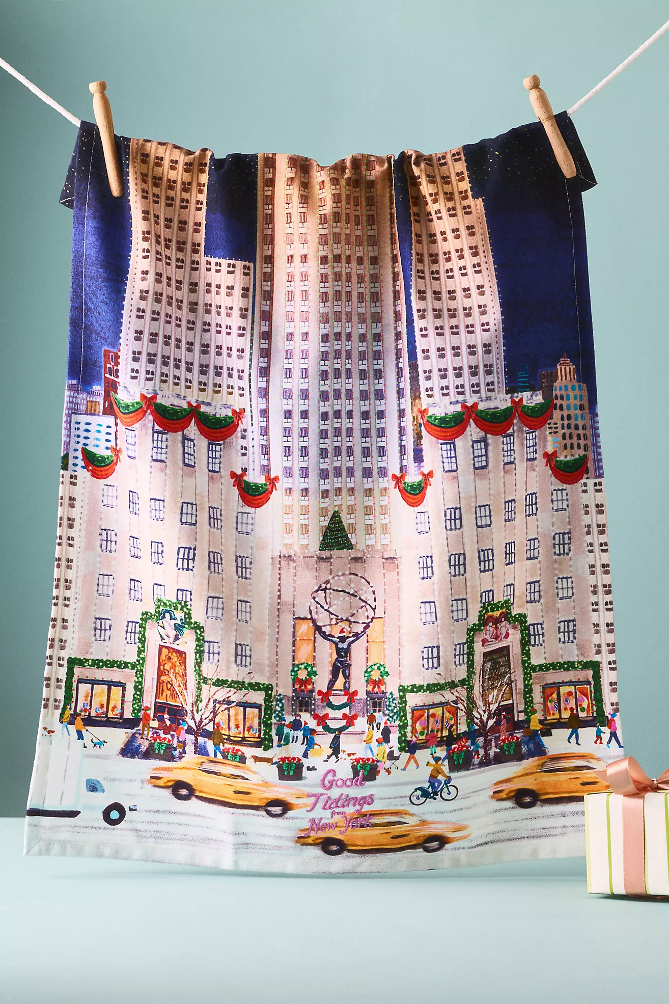 Holiday in the City Dish Towel | Anthropologie (US)