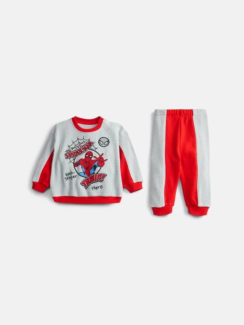 Spider-Man Baby Boys Waffle Knit Top and Pants Set, 2-Piece, Sizes 0M-24M | Walmart (US)