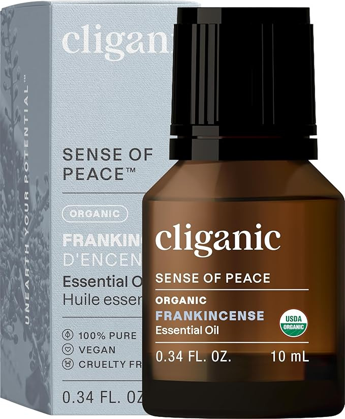 Cliganic USDA Organic Frankincense Essential Oil - Boswellia Serrata, 100% Pure Natural Undiluted... | Amazon (US)