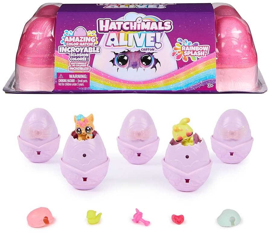 Hatchimals Alive, Rainbow Splash Egg Carton with 5 Mini Figures in Color Reveal Eggs & 10 Accesso... | Amazon (US)