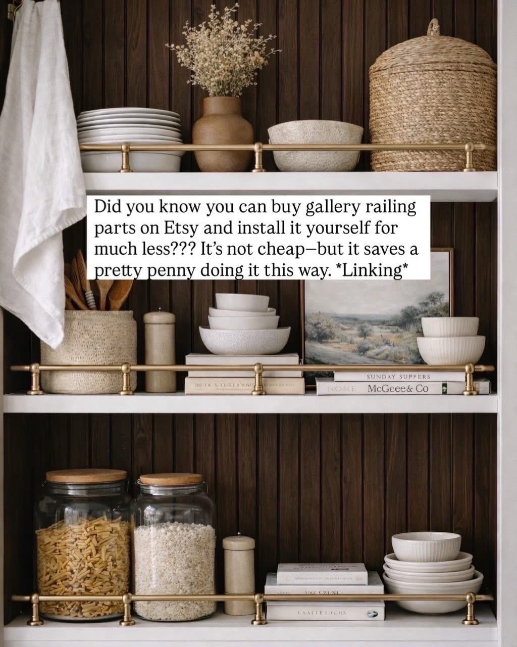 Did you know you can buy gallery railing parts on Etsy and install it yourself for much less??? It's not cheap-but it saves a pretty penny doing it this way.


#homedecorideas #homestyling #livingroomdecorideas #HomeDecor #InteriorStyling #NeutralInteriors
#ModernTraditional #TimelessDesign
#HomeInspo #LayeredHome #LivingRoomInspo #InteriorDesignIdeas #DesignInspiration #CozySpaces #InteriorDetails #homestylinginspo #homerefresh

#liketkit 
@shop.ltk
https://liketk.it/5XkRE 

#liketkit #LTKSeasonal #LTKHome #LTKOver40 #LTKSeasonal #LTKHome #LTKOver40
@shop.ltk
https://liketk.it/5ZGuA

#LTKHome #LTKOver40 #LTKSeasonal