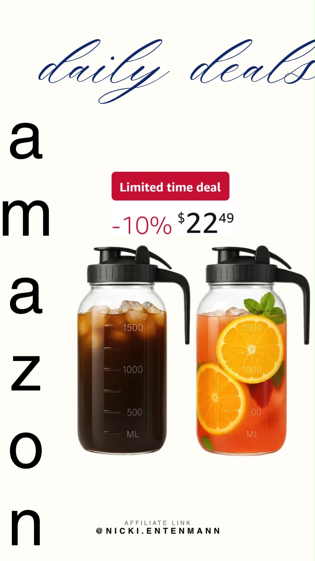 Pour, store, and serve with ease using this Airtight and Leakproof Glass Pitcher with Lid. Drinks stay fresh, spills stay away, and your table looks effortlessly chic! 🥤🌿💎  

#glasspitcher #airtightpitcher #leakproofpitcher #kitchenessentials #drinkware #homecooking #kitchenmusthave #beveragepitcher #kitchenhacks #homedecor 

 #LTKfoodie #LTKHome #LTKSaleAlert