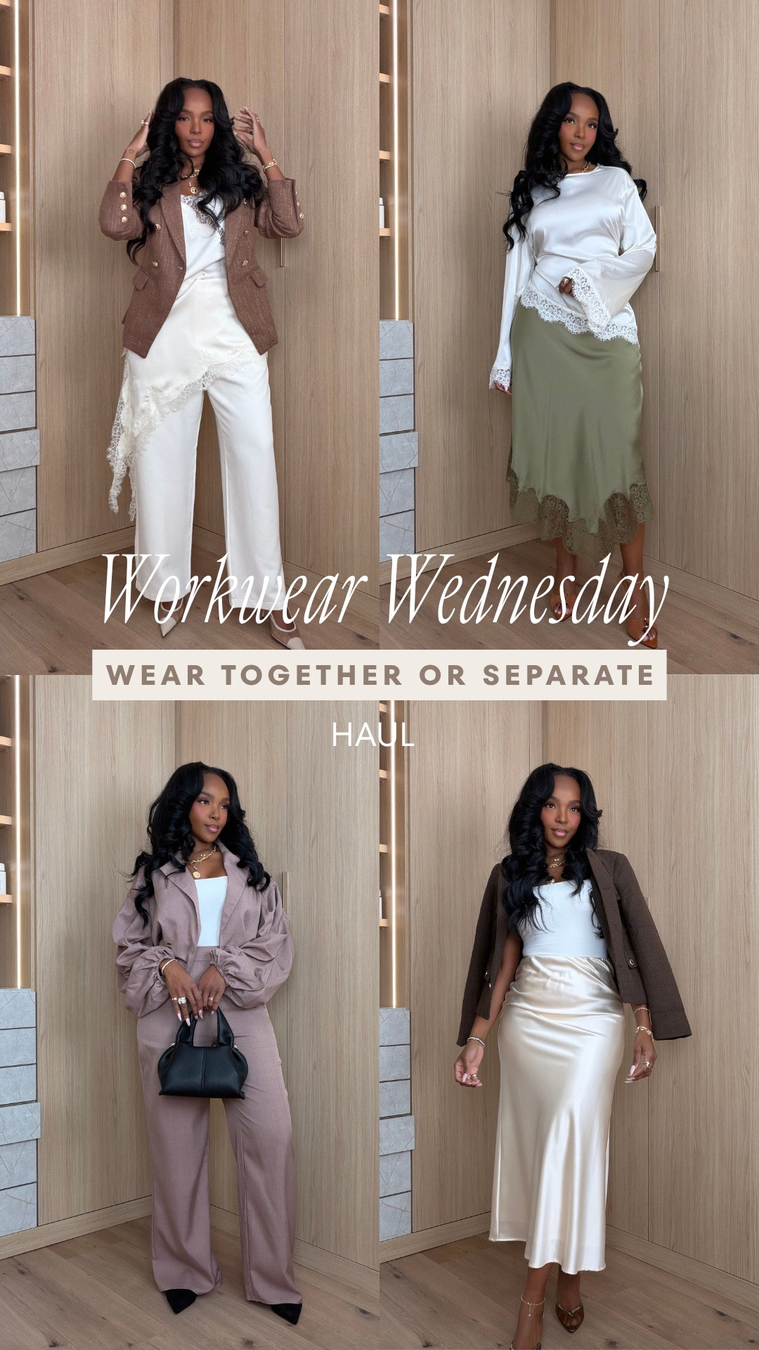 The best workwear pieces do more than one job. 🤎

This week’s Workwear Wednesday is all about pieces you can wear together OR separate — tailored trousers, easy blazers, satin skirts, and feminine layers that give you multiple polished outfits from the same few pieces.

work outfit ideas, business casual workwear, fall work outfits, office outfits women, mix and match outfits, workwear women, blazer outfit women, satin skirt outfit, professional outfit ideas, elevated workwear

Wearing: Size Small/4 | 5’4” | 140 lbs | 34D-27-40

📲 Download the free LTK app & follow @kirasfashionfinds to shop all my daily finds.

#LTKPetite #LTKWorkwear #LTKStyleTip

#LTKWorkwear #LTKPetite #LTKdayinmylife