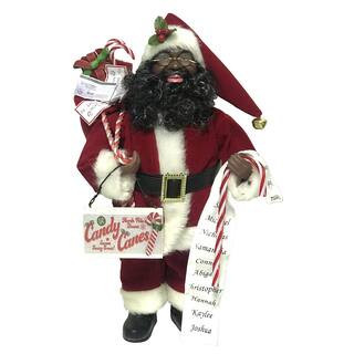 Santa's Workshop 15" Black Candy Cane Claus Figurine By Santasworkshop | 8" x 16" | Michaels® | Michaels Stores