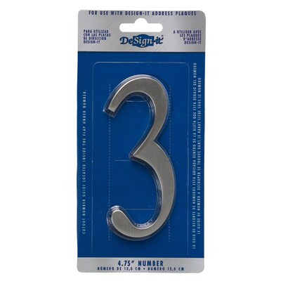 DeSign-it  4-3/4-in Satin Nickel Number 3 | Lowe's