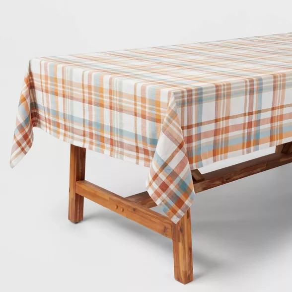 120" x 60" Cotton Harvest Plaid Tablecloth - Threshold™ | Target
