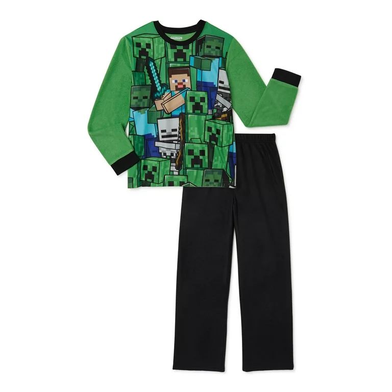 Minecraft Boys Long Sleeve Top and Pants Pajama Sleep Set, 2-Piece, Sizes 4-16 - Walmart.com | Walmart (US)