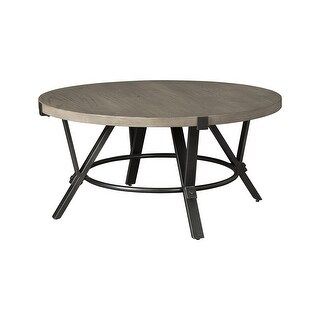 Zontini Contemporary Light Brown Round Cocktail Table - 36"W x 36"D x 18"H | Bed Bath & Beyond