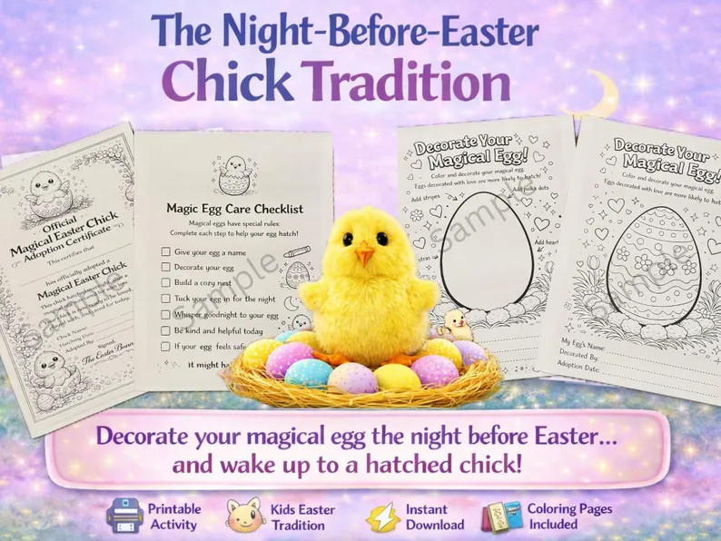 Night Before Easter Chick Tradition Printable | Magical Egg Hatch Activity | Easter Story Colorin... | Etsy (US)