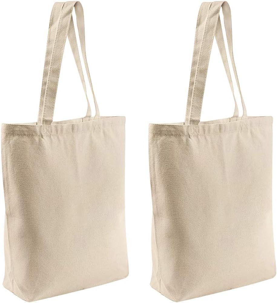 2 Pcs Reusable Large Canvas Tote Bags with Separate Packaging,Multi-purpose Blank Canvas Bags Use... | Amazon (US)