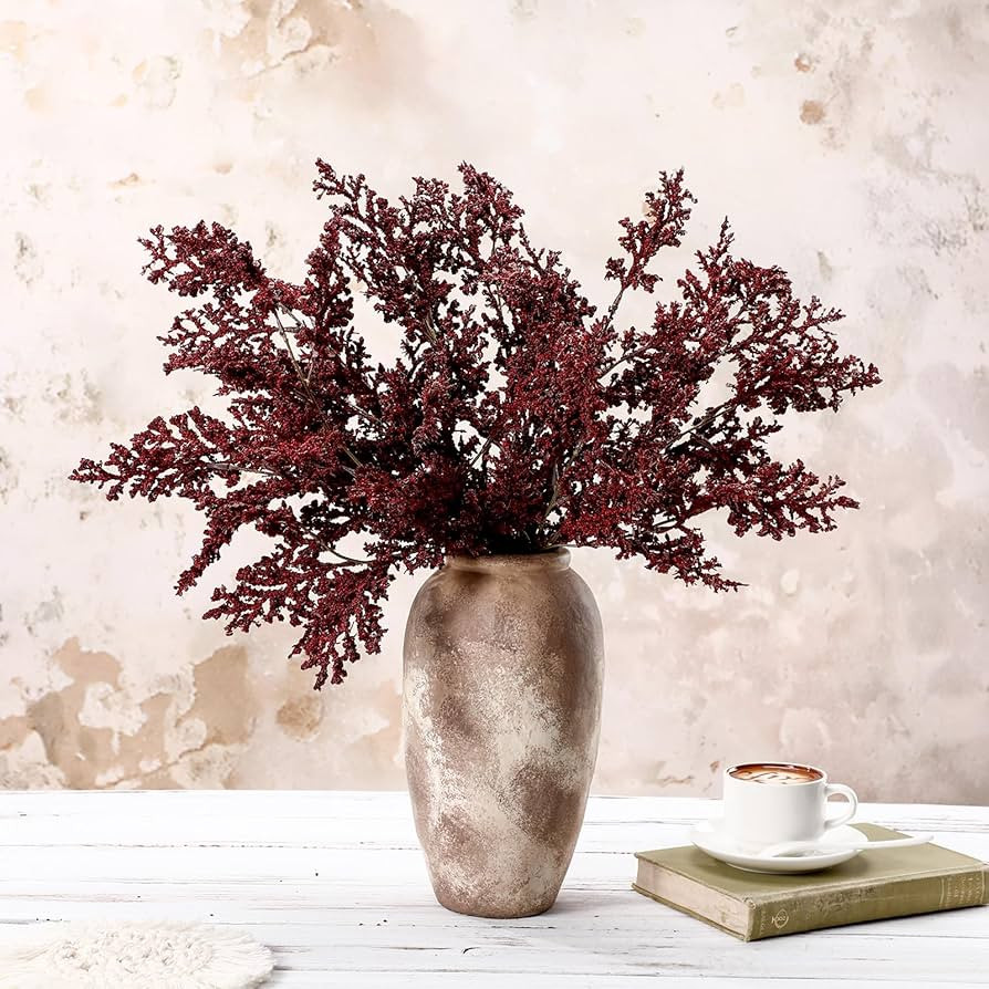 4 Pcs 30 Inch Thanksgiving Dusty Plum Sedum Berry Stem for Vase Harvest Artificial Faux Rusty Plu... | Amazon (US)