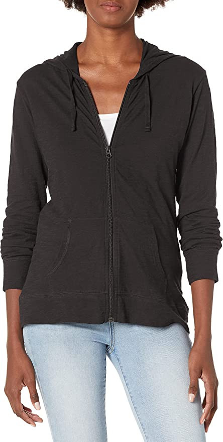 Hanes Women’s Slub Knit Hoodie, Women’s Zip-Front Hoodie, Women’s Cotton Jersey Hoodie, Kni... | Amazon (US)