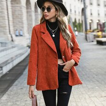 Lapel Neck Corduroy Blazer | SHEIN