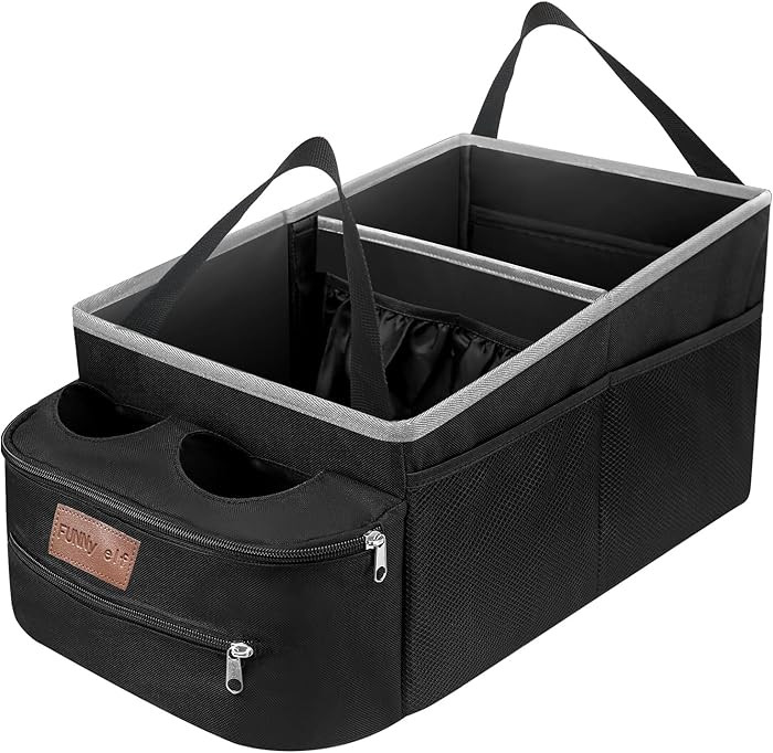 FUNNy elf Car Seat Organizer - Passenger Seat Organizer, Collapsible Car Storage with Partitions ... | Amazon (US)