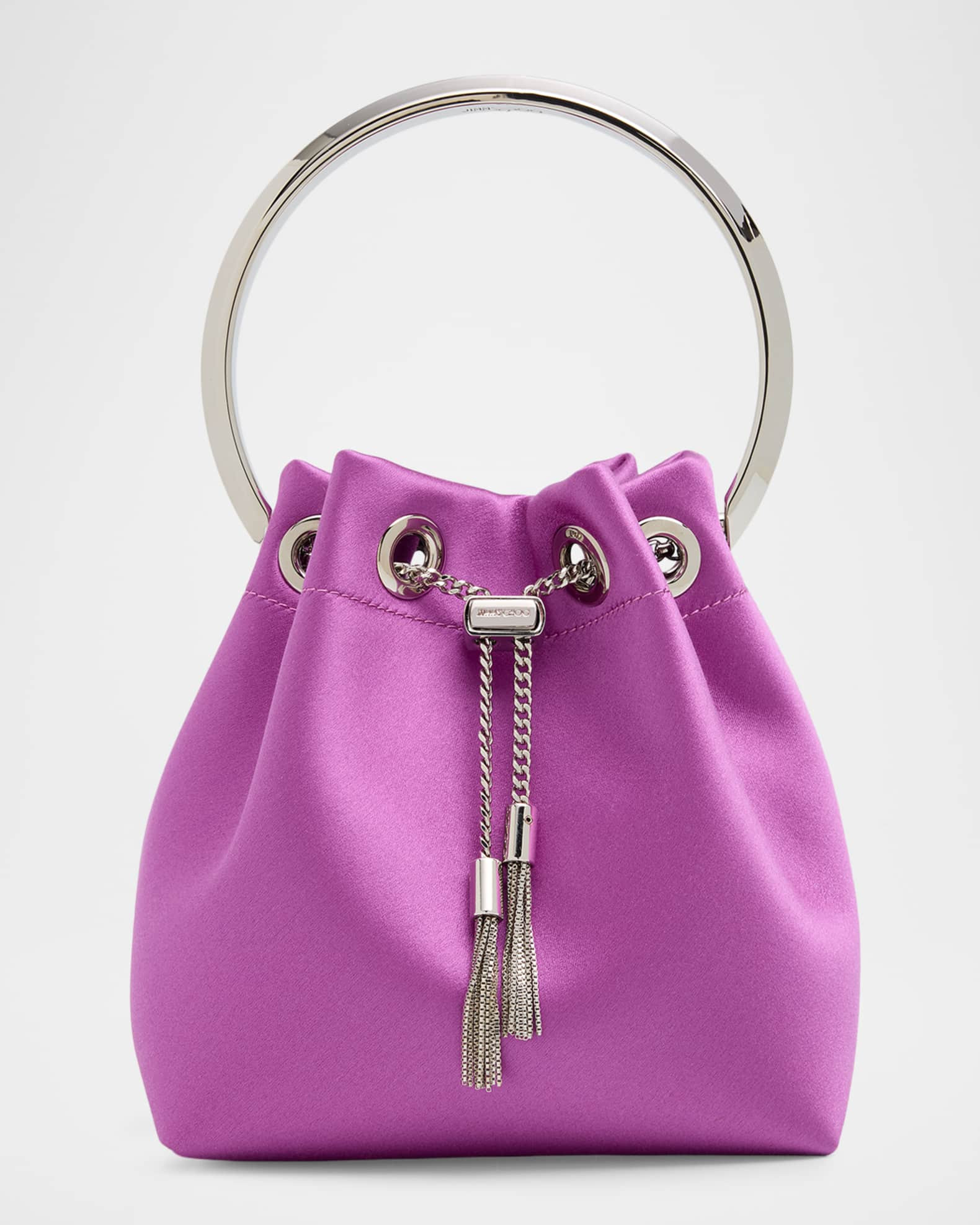 Jimmy Choo Bon Bon Satin Bucket Top-Handle Bag | Neiman Marcus