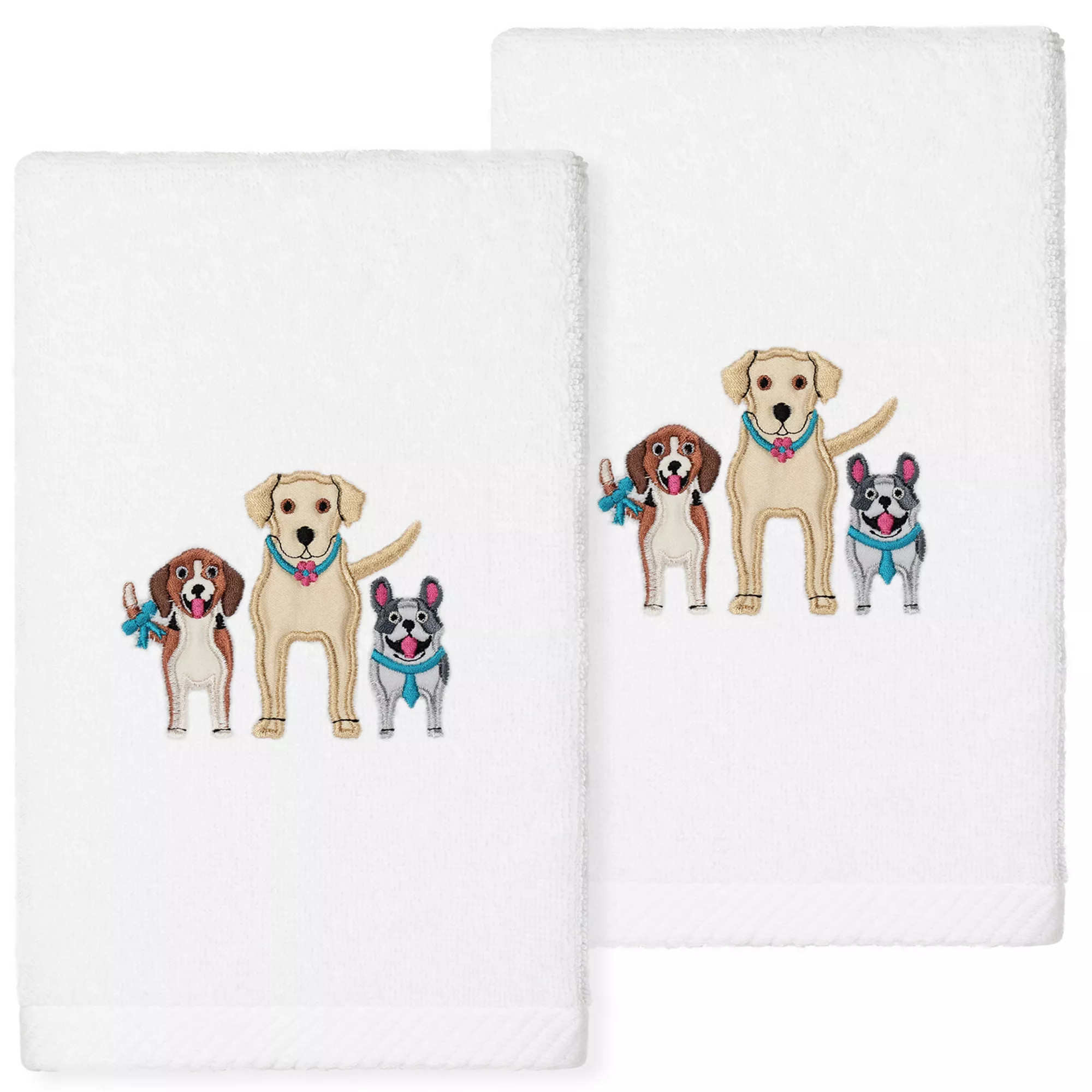 Linum Home Textiles Turkish Cotton Dogs Embroidered 2-pack Hand Towel Set | Kohl's