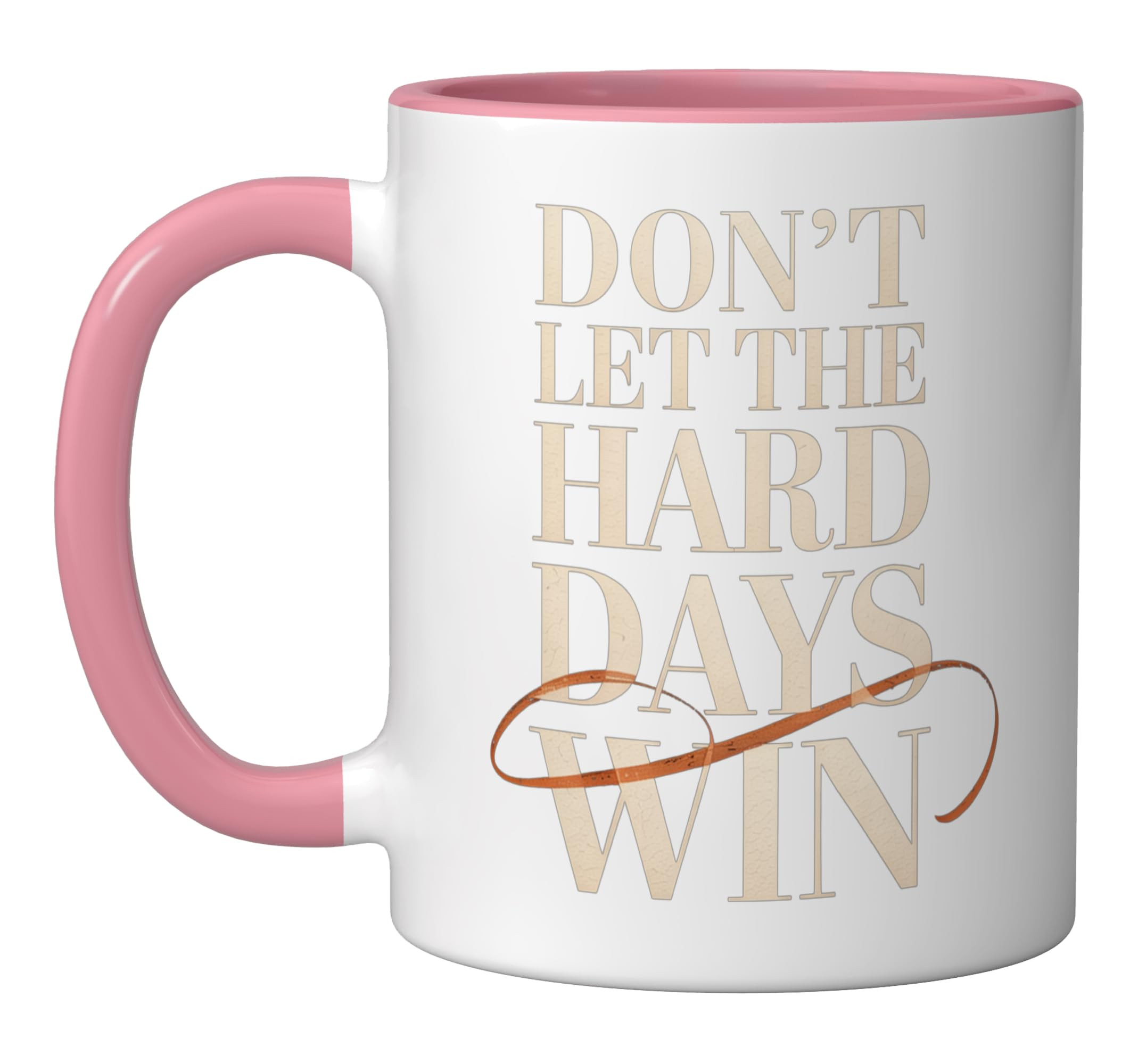 Dont Let The Hard Days Win Motivation Resilience Quote Ceramic Mug, Pink/White | Amazon (US)