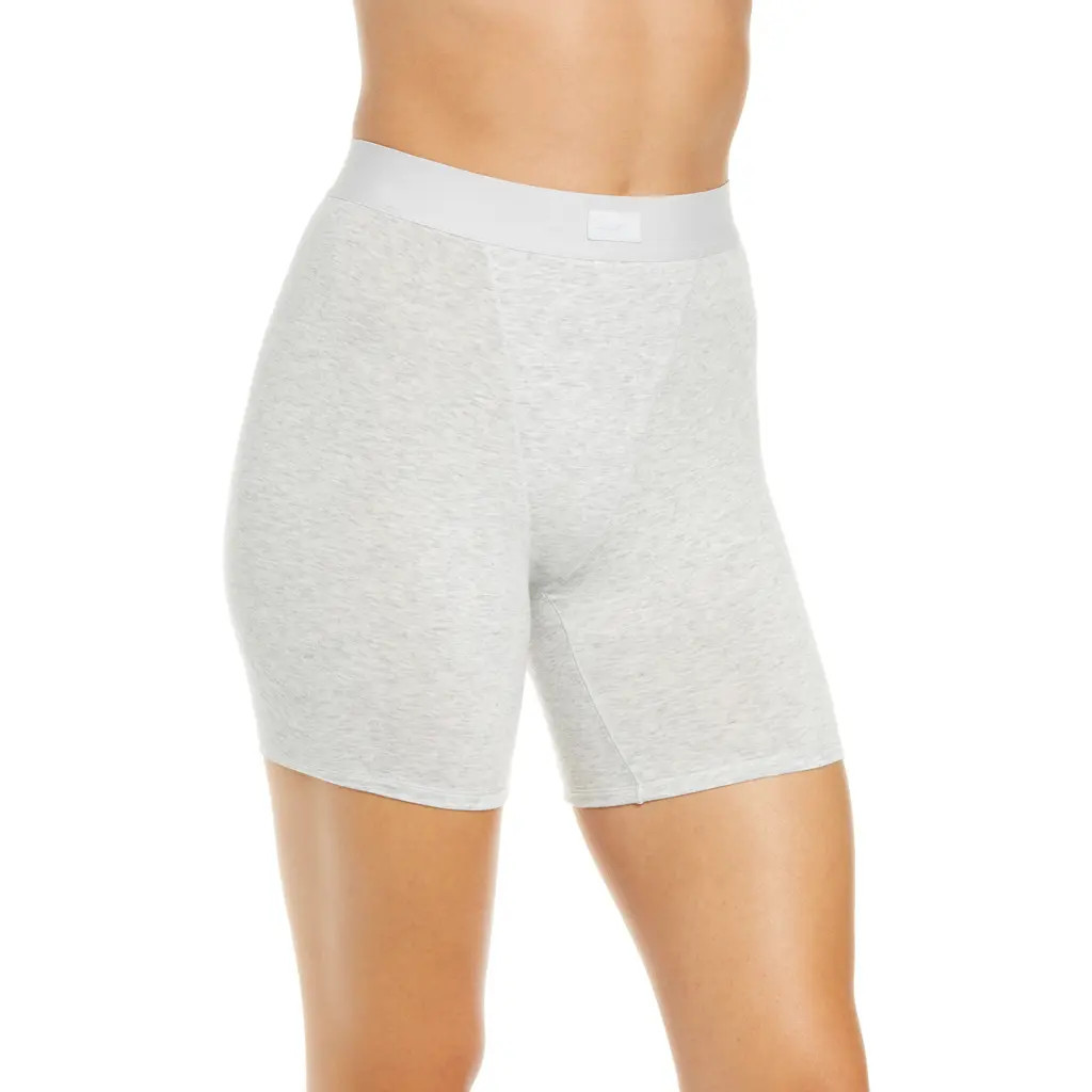 SKIMS Boyfriend Boxers in Light Heather Grey at Nordstrom, Size X-Small | Nordstrom