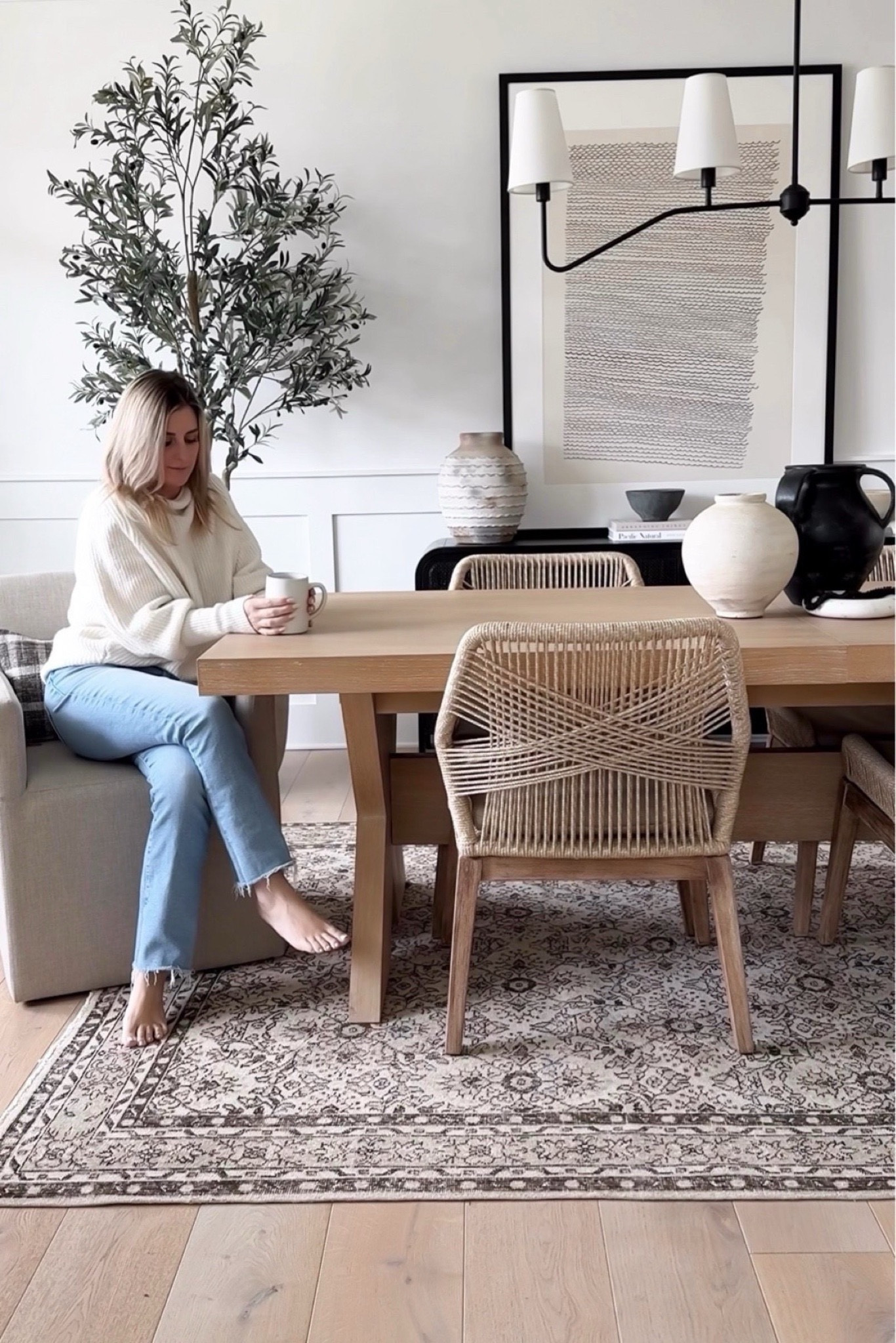 Dining room, white oak dining table, rope chairs, vintage rug, home decor, sideboard, neutral home decor, pottery barn dining table, extendable dining table, vintage vase, Wayfair dining chairs 

Follow my shop @jessicaannereed on the @shop.LTK app to shop this post and get my exclusive app-only content!

#liketkit #LTKStyleTip #LTKHome
@shop.ltk
https://liketk.it/4XNbn

#LTKFindsUnder50 #LTKHome #LTKStyleTip