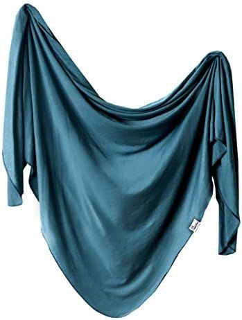 Copper Pearl Large Premium Knit Baby Swaddle Receiving Blanket Steel | Amazon (US)