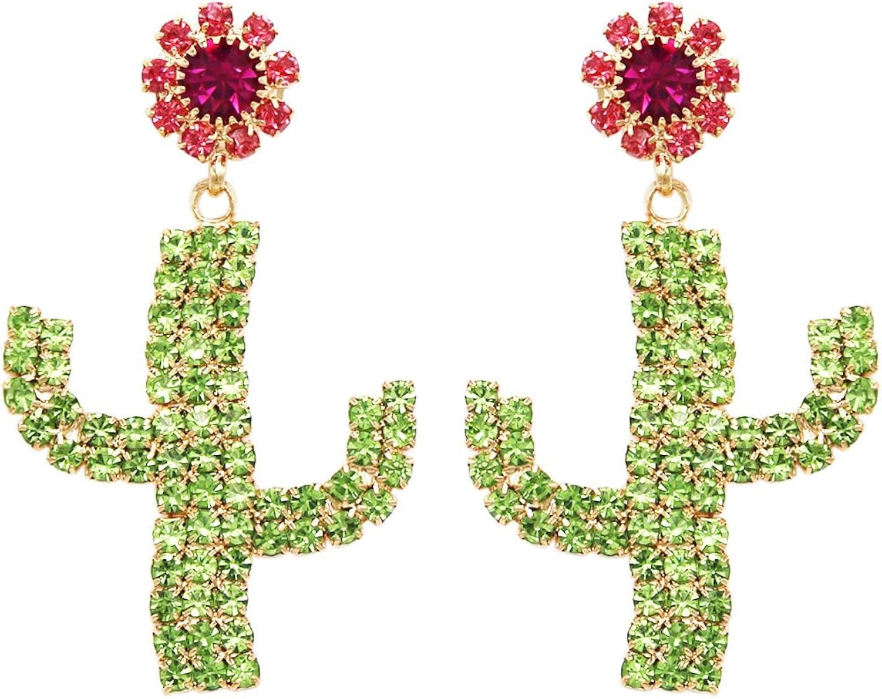 Rosemarie & Jubalee Women's Cowgirl Chic Western Style 3D Textured Cactus Dangle Earrings | Amazon (US)