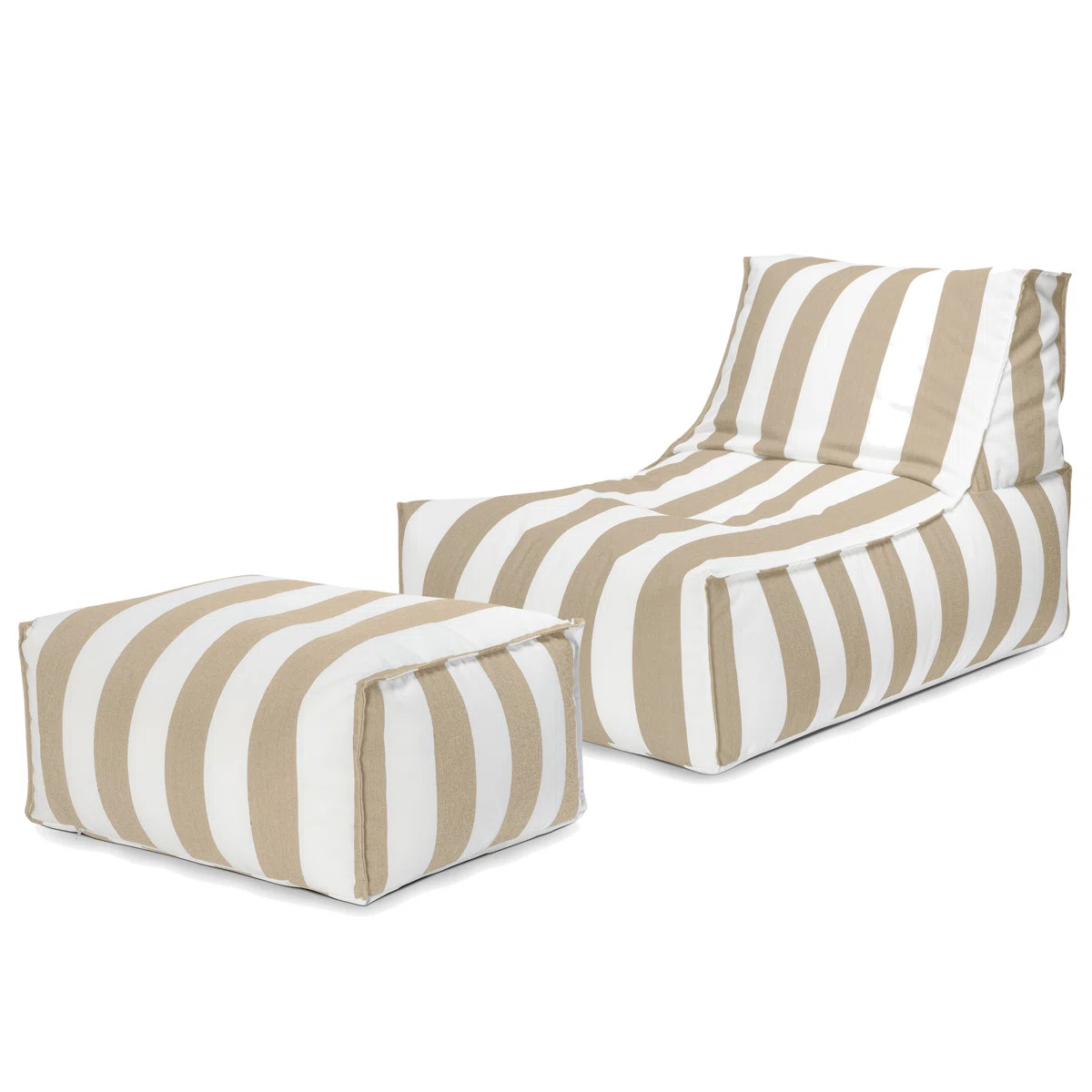 Santorin 2-piece Outdoor Bean Bag Lounge Set With Matching Ottoman Pouf | Wayfair North America