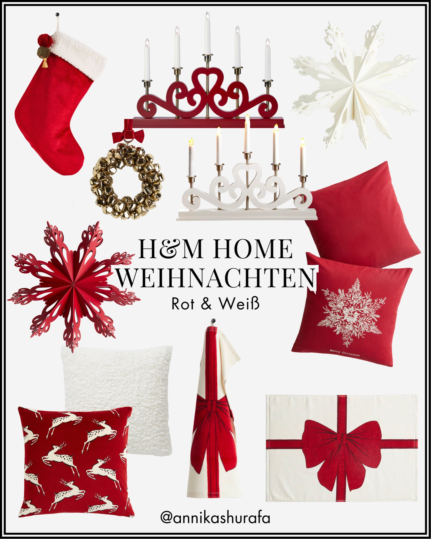 H&M Home Weihnachten Dekoration Rot & Weiß | Weihnachtsdeko, Weihnachtsstrumpf, Schwibbogen, Kerzen, Kerzenhalter, Weihnachtsstern, Papierstern, Kissen, Weihnachtskissen, Badvorleger, Badematte, Schleife, rote Weihnachten, Gästehandtuch, Winterdeko, Winterdekoration

#LTKdeutschland #LTKwinter #LTKhome