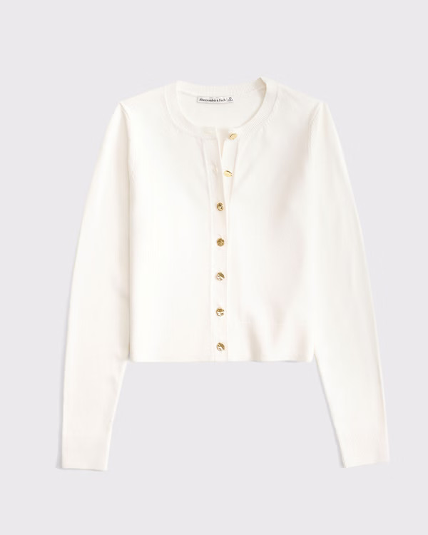 Women's LuxeLoft Shrunken Crew Cardigan | Women's Tops | Abercrombie.com | Abercrombie & Fitch (US)