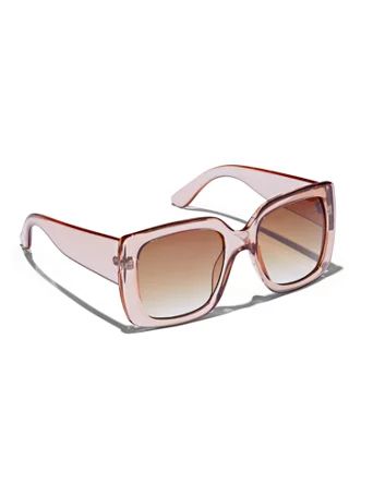 Amber-Glow Rectangular-Frame Sunglasses - New York & Company | New York & Company