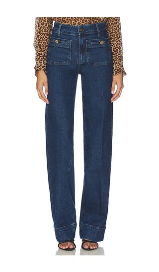 PAIGE Sasha Wide Leg Jeans in Denim-Dark. - size 31 | Revolve Clothing (Global)