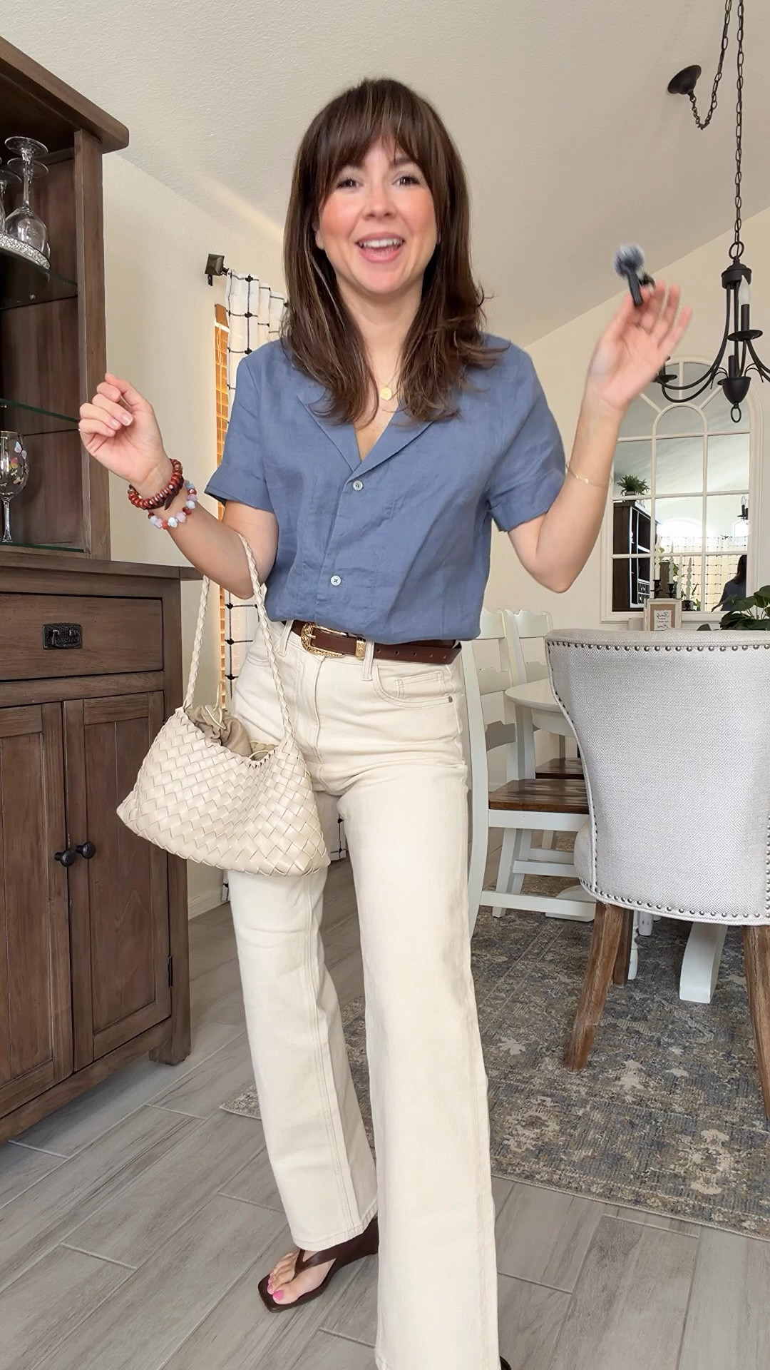 The straight-leg cream jeans are one of those pieces I reach for constantly because the fit works so well on a 5’2 frame. High rise, clean lines, and the neutral color makes them easy to style with everything. I paired them with a relaxed button-up and simple sandals for an easy mom-life outfit that still looks put together.

Pieces like this are the ones I repeat on busy days because they work for school runs, errands, and casual dinners without overthinking it.
Top XS 
Jeans 25 I’m 5ft2


Comment SHOP below to receive a DM with the link to this post on my LTK ⬇ https://liketk.it/5Ztjl #ltkootd #ltkpetite