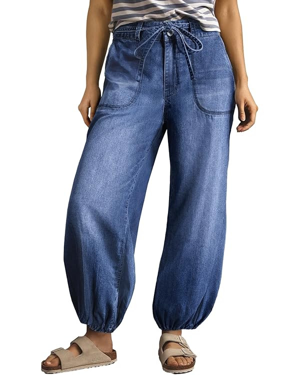 Sidefeel Women's Wide Leg Jeans High Waisted Drawstring Baggy Stretchy Trendy Harem Loose Ankle D... | Amazon (US)