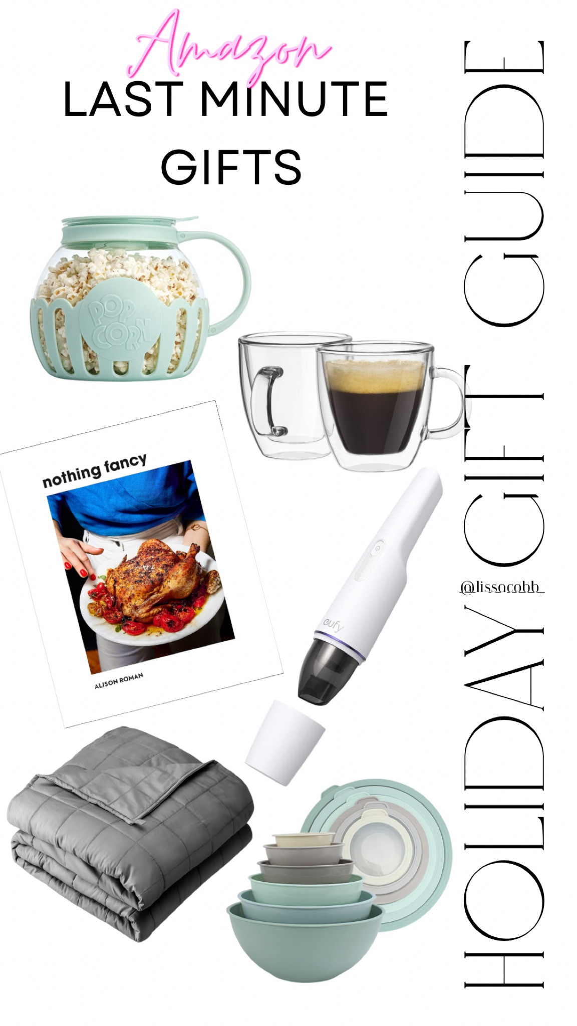 Last minute Amazon gifts!

Gifts for anyone
Gifts for her
Gifts for him
Gifts for in laws
Gifts for friends
Gift guide
Gift ideas
Clear mugs
Cookbook
Kitchen bowls
Mini vacuum
Popcorn maker

#LTKGiftGuide #LTKfindsunder100