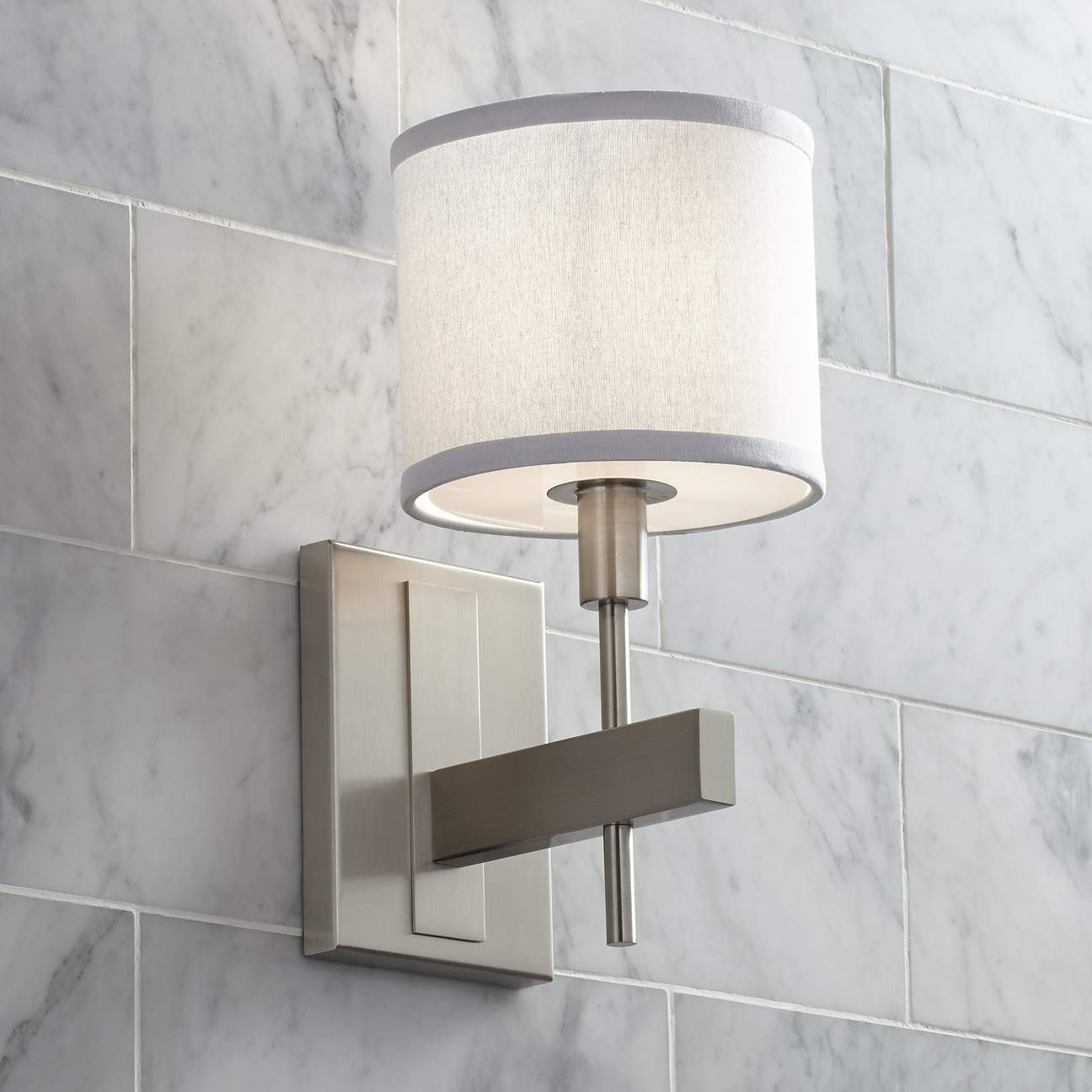 Orson 13 1/2" High Satin Nickel Wall Sconce | Lamps Plus