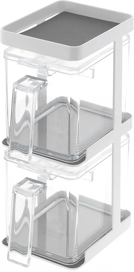 Yamazaki Home Pantry Organizer Stackable Clear Canister Containers/Spice Rack | Steel + Plastic |... | Amazon (US)