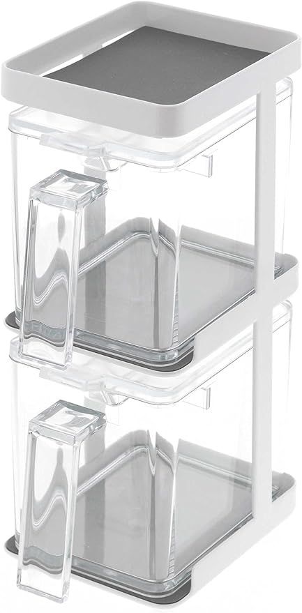 Yamazaki Home Pantry Organizer Stackable Clear Canister Containers/Spice Rack | Steel + Plastic |... | Amazon (US)