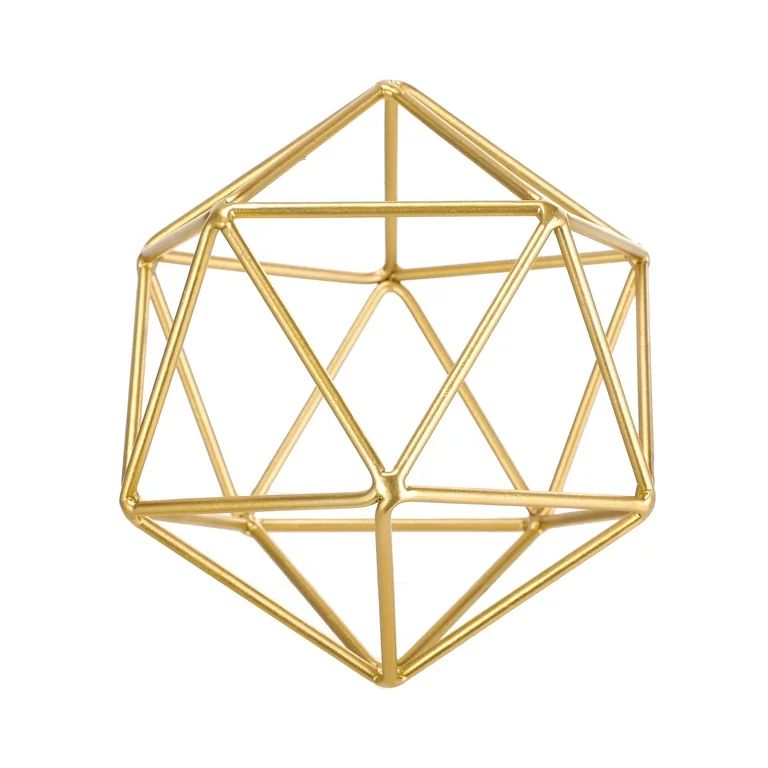 Better Homes & Gardens Gold Modern Geometric 5" x 6" Tabletop Sculpture | Walmart (US)