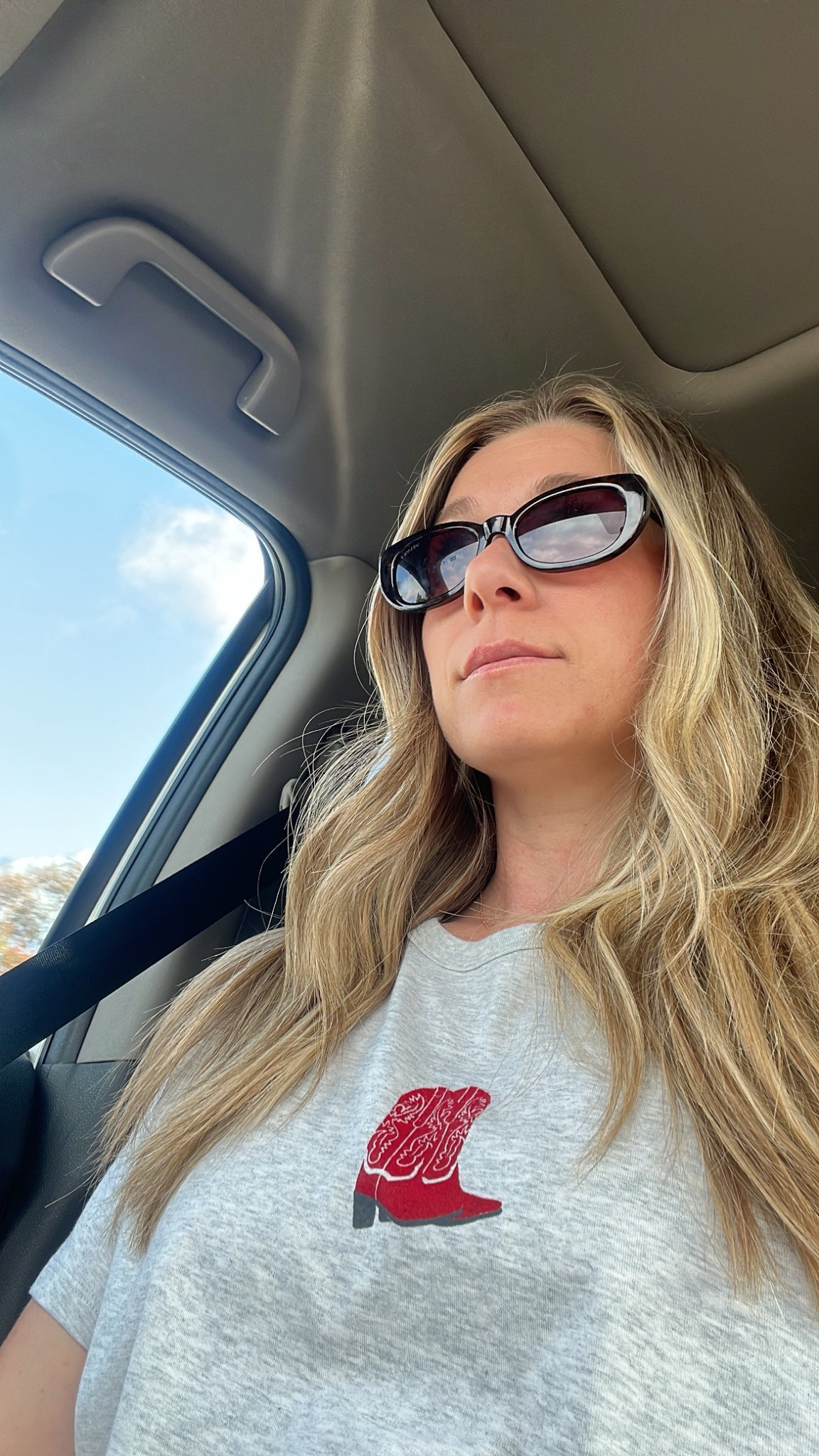 Cutest cowgirl baby T wearing large for oversized feel 