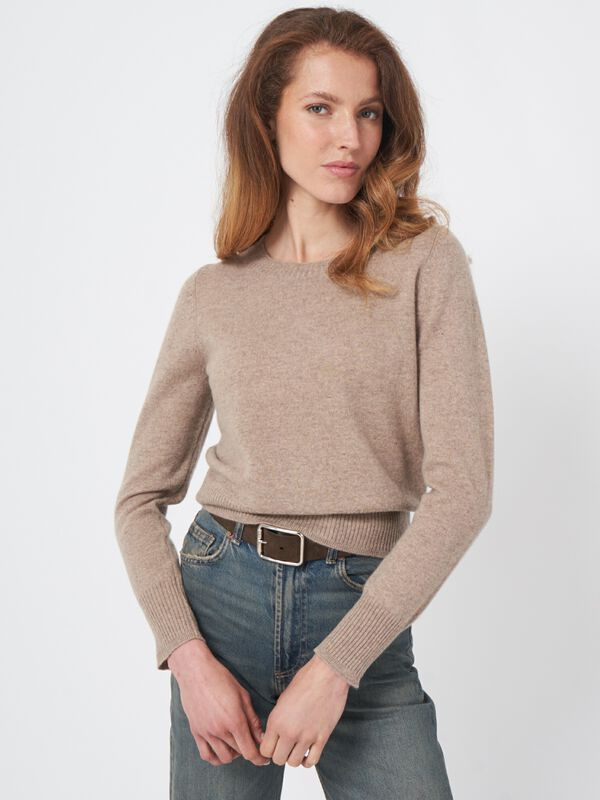 Fine knit round neck cashmere sweater | Repeat Cashmere NL