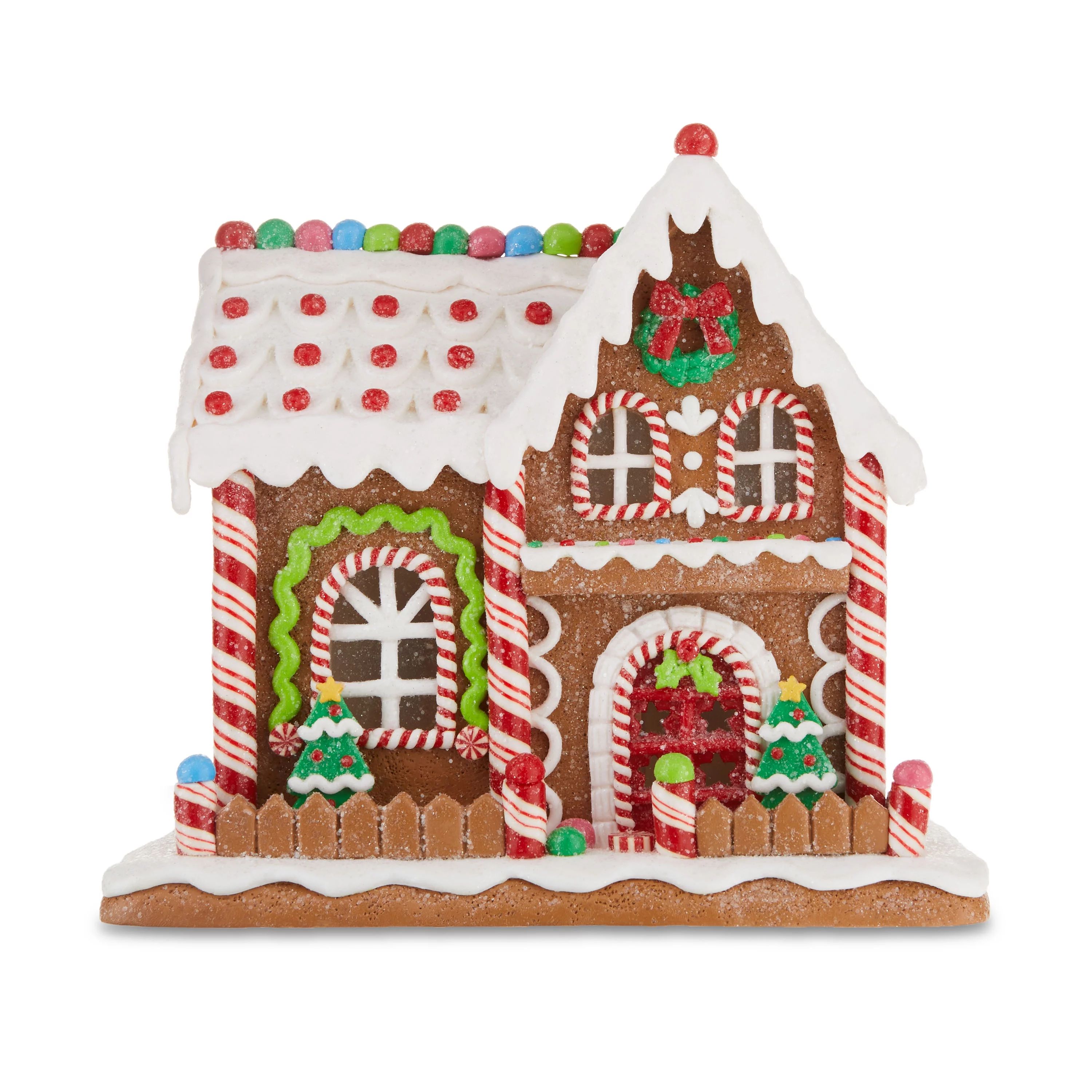 Christmas Village Multi-Color LED Candy Gingerbread House, by Holiday Time | Walmart (US)