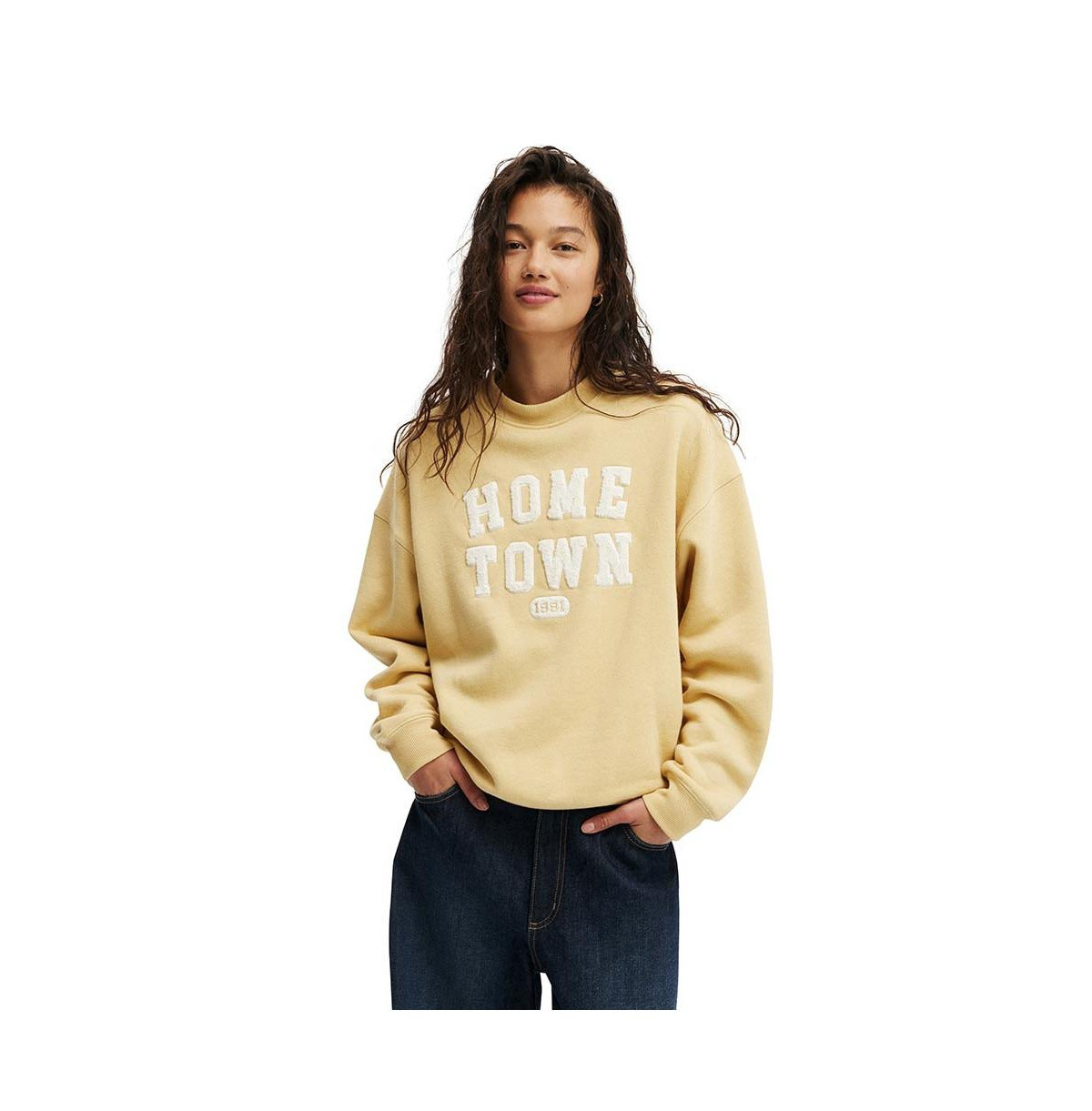Cotton On Women's Graphic Crew Sweatshirt - Home town 1991/dijon | Macy's